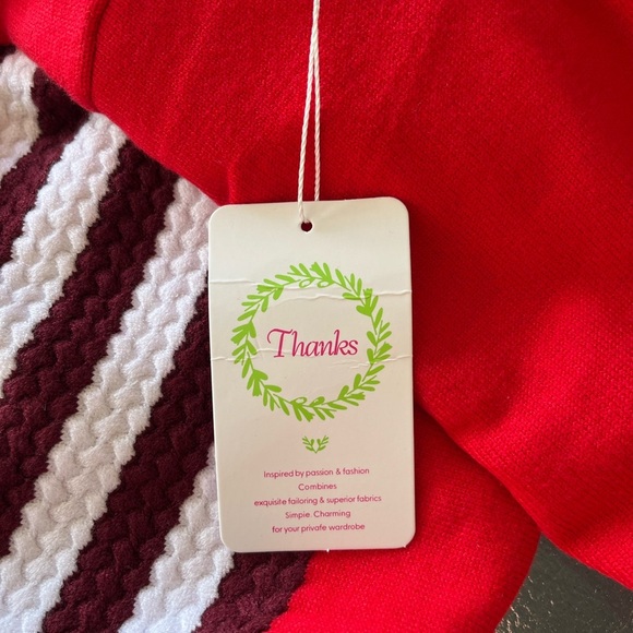 BONITEE Red American Flag Sweater V-Neck Long Sleeve Knit Pullover – Size XL - Picture 7 of 11